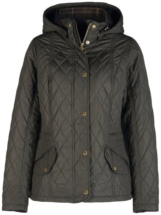 Millfire Kurz Damen Puffer Jacke für Winter Olive
