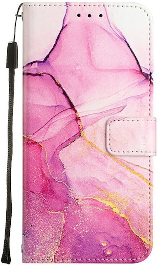 Θήκη Marble Wallet Samsung Galaxy S22 Pink White