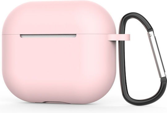 Techsuit Hülle Silikon mit Haken in Rosa Farbe für Apple AirPods 4