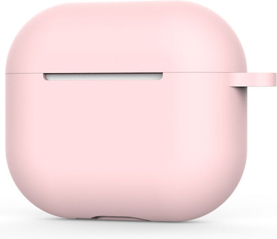 Techsuit Hülle Silikon mit Haken in Rosa Farbe für Apple AirPods 4