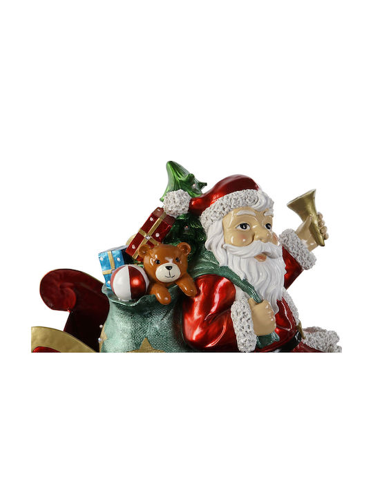 Hanging Santa Claus Ornament Metallic Red Illuminated 64cm