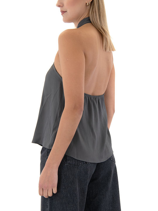 Γυναικείο Crop Top Off-Shoulder Γκρι