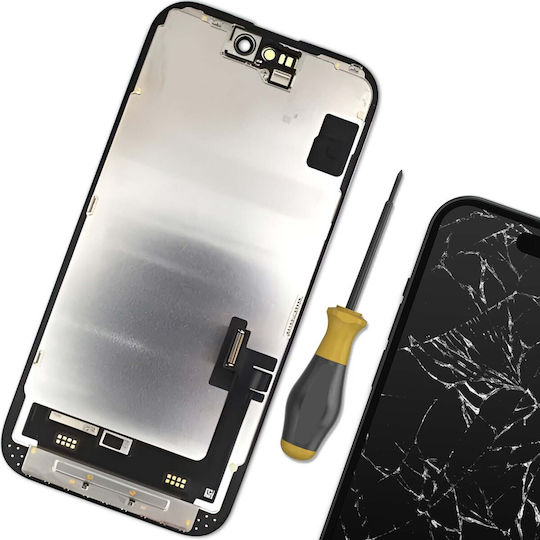 Ecran Oled Apple Sticlă Tactilă iPhone 15 Fără Șasiu Original Negru