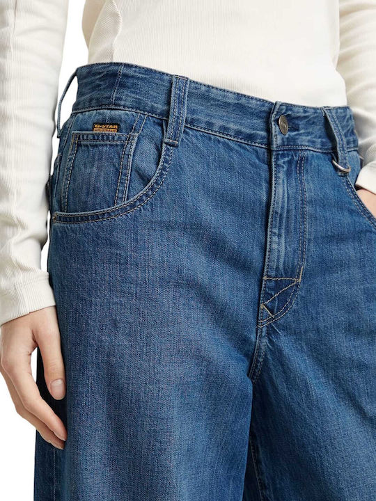Women's Fabric Trousers Loose Fit Blue