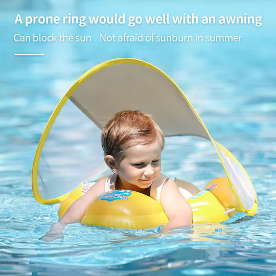 bebeLOGIC Σωσίβιο Swimtrainer με Σκίαστρο Κίτρινο