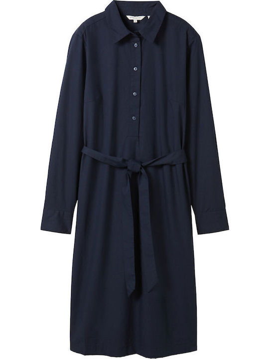 Midi Shirt Dress Sky Captain Blue