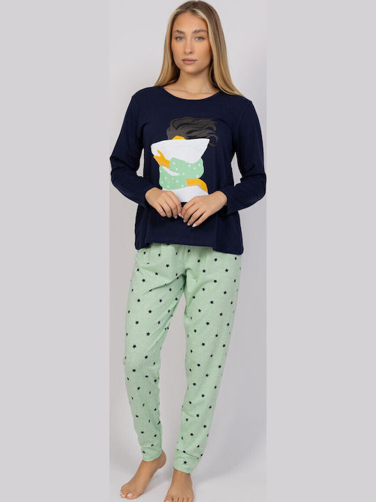 Sexen Winter Women's Pyjama Set Blue