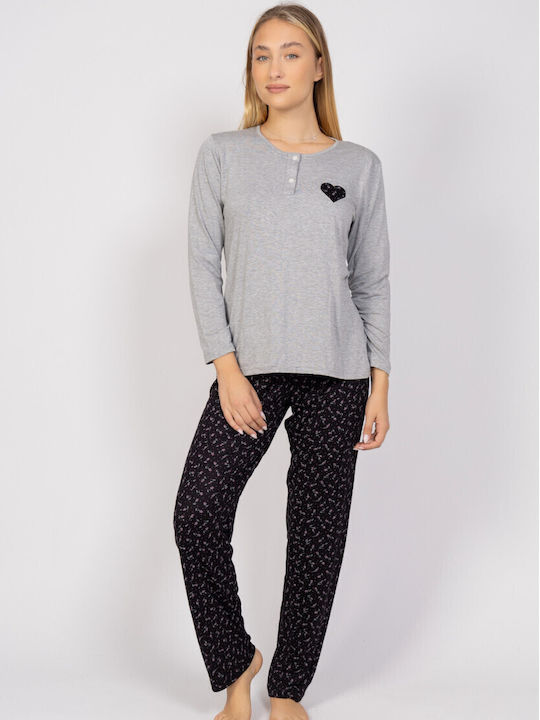 Sexen Winter Women's Pyjama Set Gray