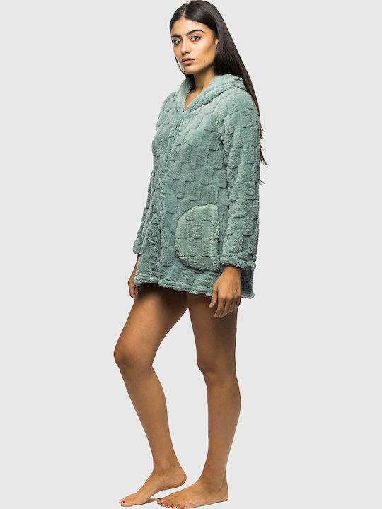 Koyote Winter Damen Samt Robe Laurel Green