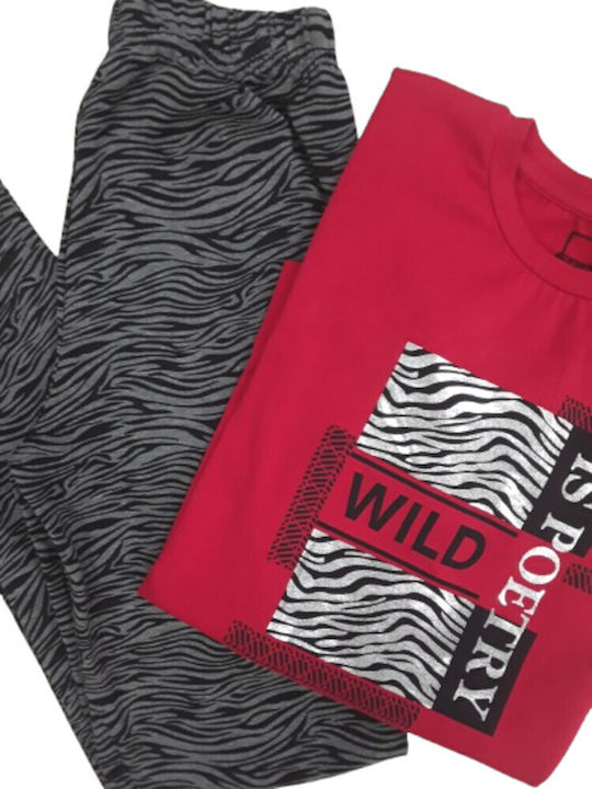 Joyce Kids Sweatpants Set Red Wild Is