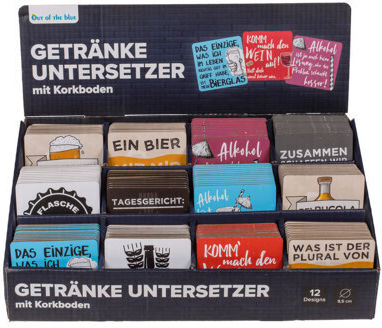 Out of the Blue Slogan Coasters for Party 12 Pieces