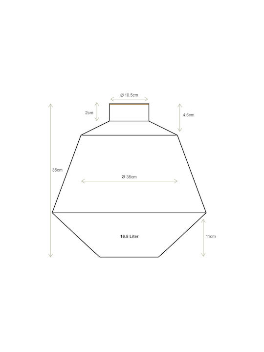 Pip Studio Μεταλλικο Βαζο Σκουρο Πρασινο 35cm X 35cm