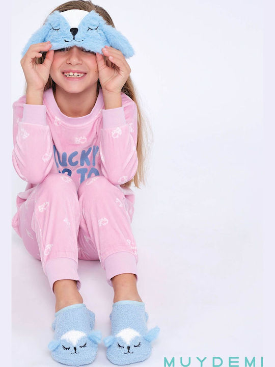 Muydemi Kids' Pajamas Winter Velvet Pink