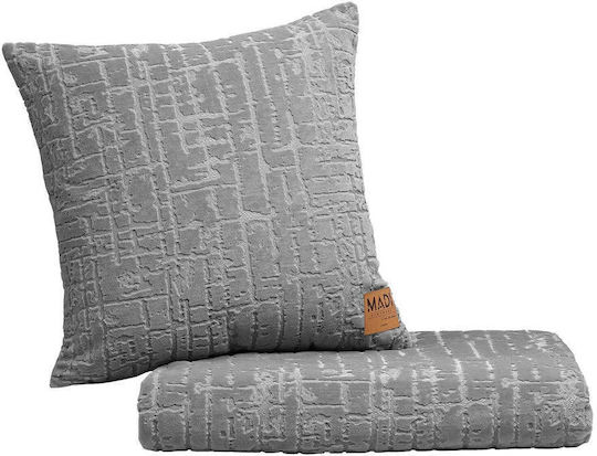 Madi Savanna Ριχτάρι Τριθέσιου Καναπέ Ζακάρ 180x300εκ. Grey
