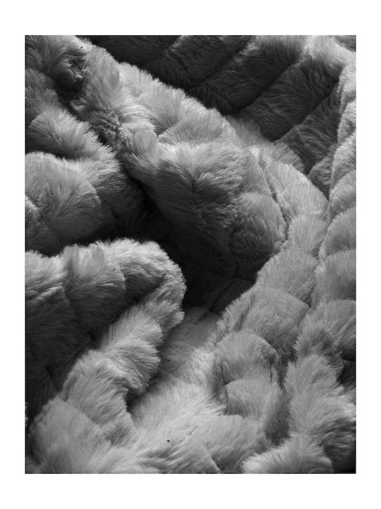 Madi Rays Ριχτάρι Πολυθρόνας Γούνινο 180x180εκ. Grey 21509-00