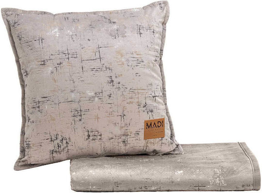 Madi Petra Ριχτάρι Πολυθρόνας Βελουτέ 180x180εκ. Tan