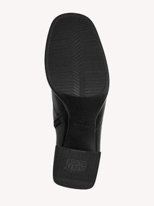 Leder Stiefeletten Damen Schwarz