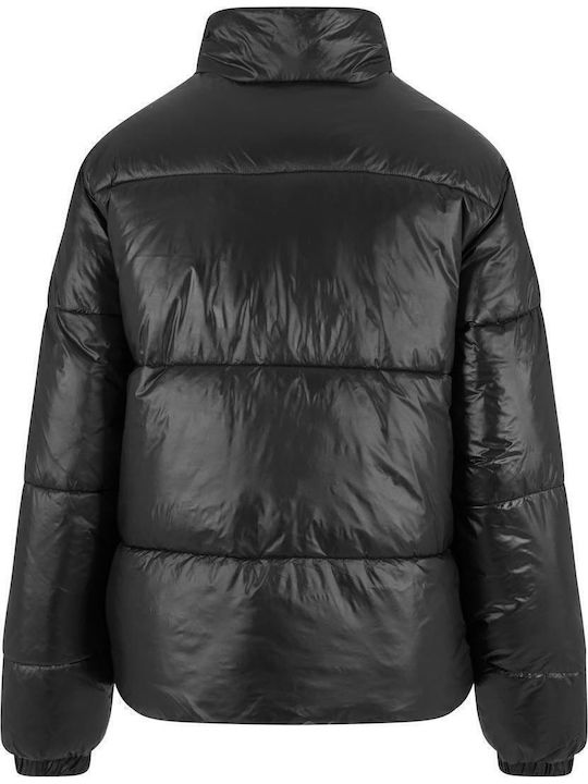 Κοντό Γυναικείο Puffer Μπουφάν για Χειμώνα Black