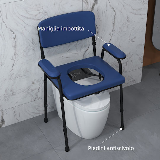 HomCom Toilet Chair with Backrest 713-149V00BU