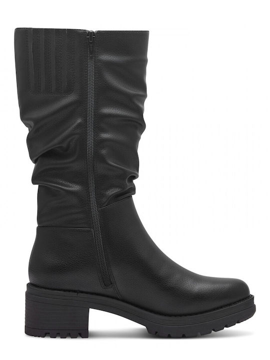 Jana Softline Women's Boots with Medium Heel & Fur Black