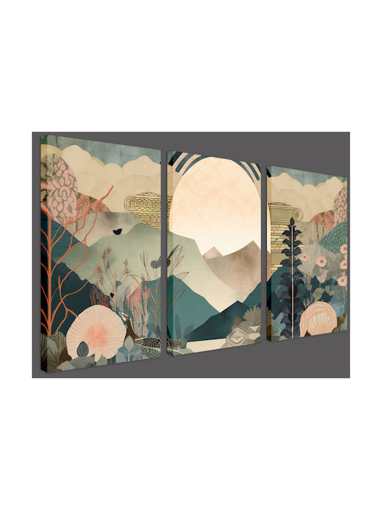 Decowalls Τρίπτυχος Πίνακας σε Καμβά 60x120cm