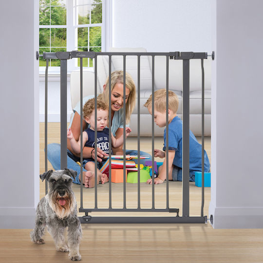 Dreambaby Security Door Simple Placement made of Metal in Gray Color 75εκ. 1pcs