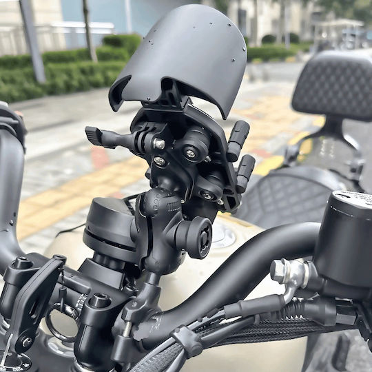 Motorcycle Atv Scooter Phone Holder Anti-vibration System Wireless Charging Usb Type-c Ports Handlebar Mirror Mount