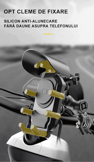 Motorcycle Atv Scooter Phone Holder Anti-vibration System Wireless Charging Usb Type-c Ports Handlebar Mirror Mount