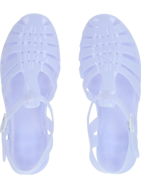 Flache Sandalen für Damen in Hellblau Farbe