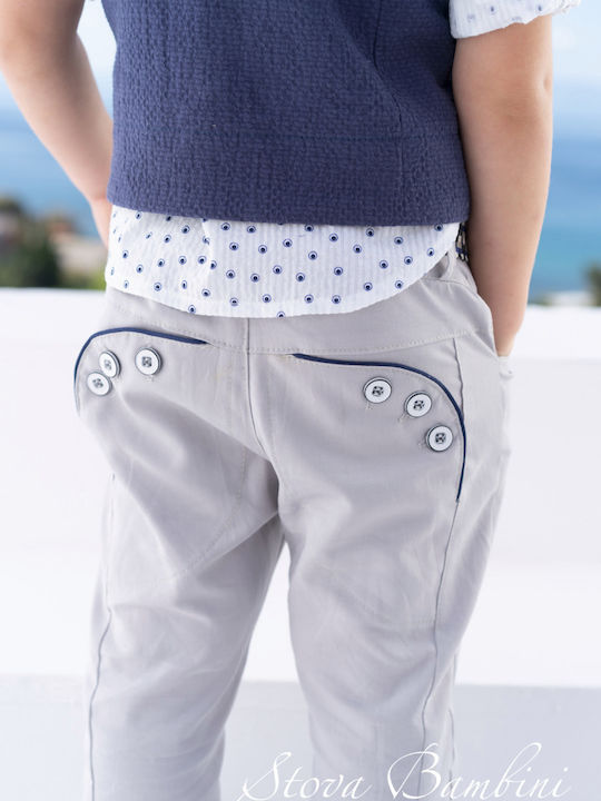 Stova Bambini Βαπτιστικό Κοστούμι με Γιλέκο για Αγόρι Μπλε