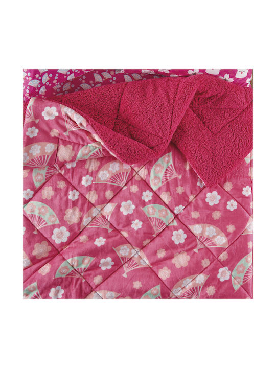 Kentia Kids Duvet Cover Double Sided Single Maneki Pink 160x220cm