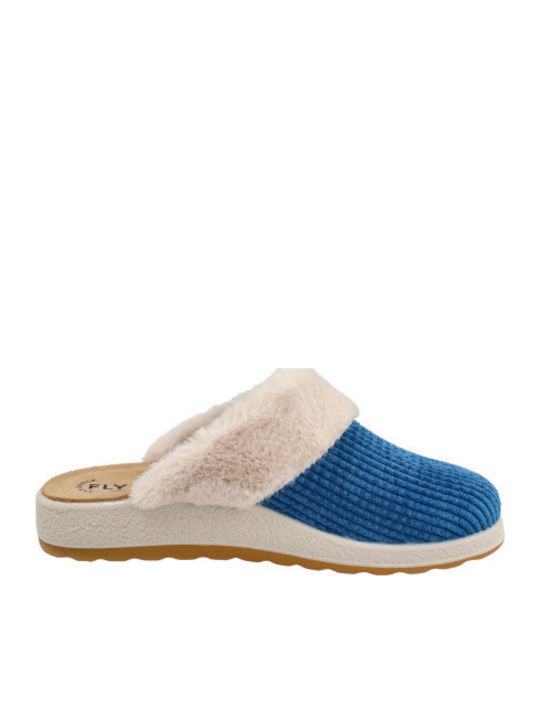 Anatomische Lederne Damen Hausschuhe Blau