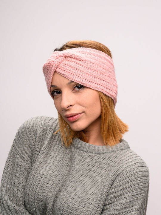 Feminin Bandă pentru cap cu Tricotaj Rib în culoarea Roz