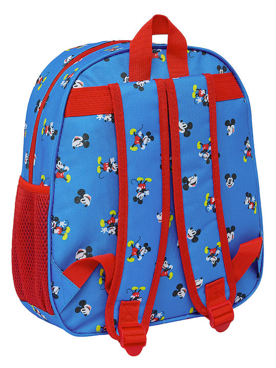 Mickey Mouse Clubhouse School Bag Shoulder Kindergarten Blue with Water Bottle Holder 8.64Liters