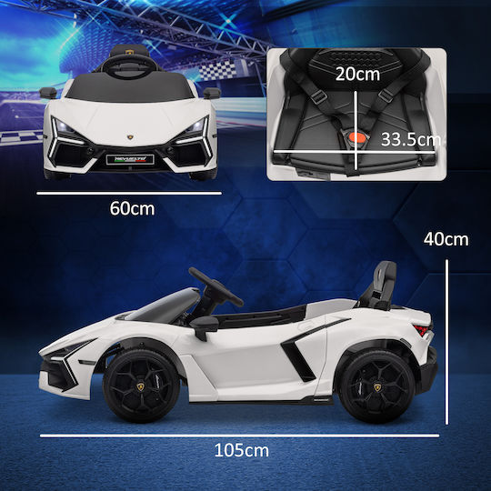 Electric One-Seater Car with Remote Control Licensed 12 Volt White