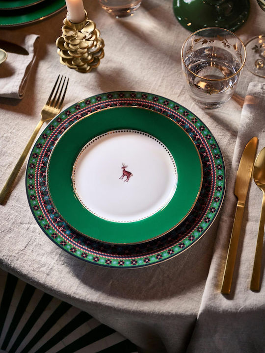 PiP Studio Love Birds Plate Desert made of Porcelain Green