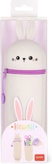 Legami Milano Pencil Case Silicone Barrel with 2 Compartments White