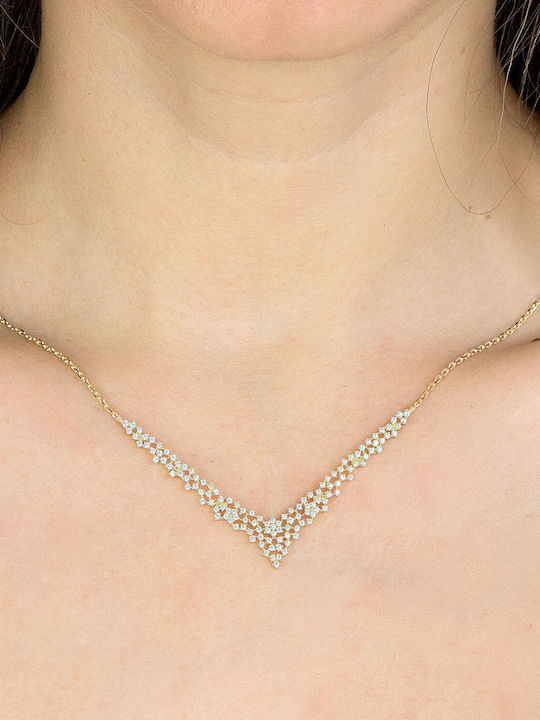 Kiriakos Gofas Set with Necklace & Bracelet from Gold 14K with Stones