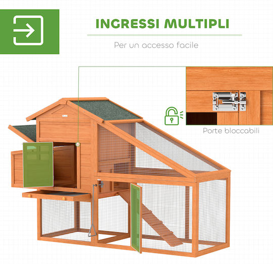 Pawhut Geflügelstall Metallisch L1.79 x B1.15 x H0.67m.