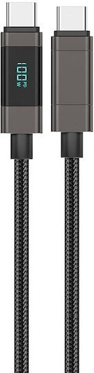 Foneng USB 2.0 Cable USB-C male - USB-C 100W PD Μαύρο 1m