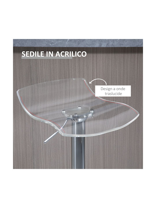 Stool Bar with Back & Adjustable Height Transparent 2pcs