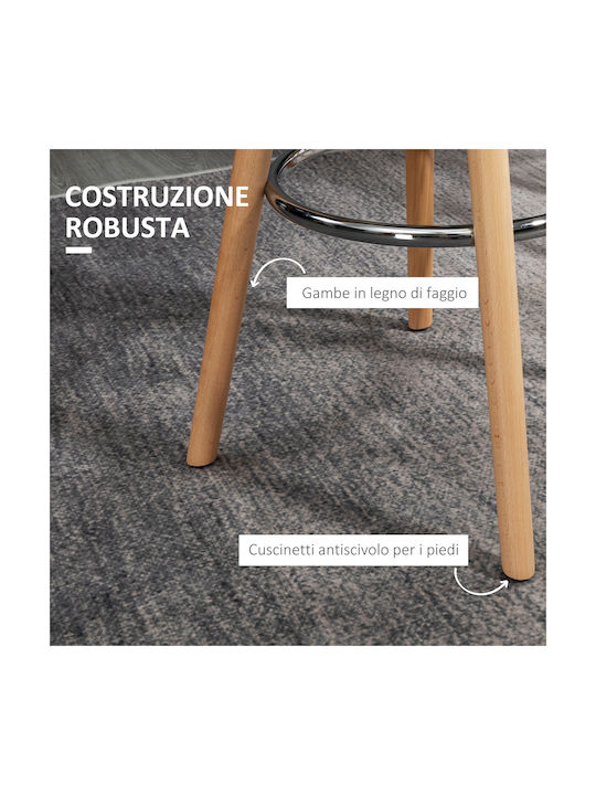 Stool Bar with Backrest Wooden White 2pcs 38.5x42.5x91cm