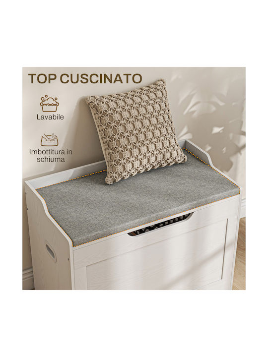 Storage Cabinet Made of Wood and Fabric M75xW40xH56 cm