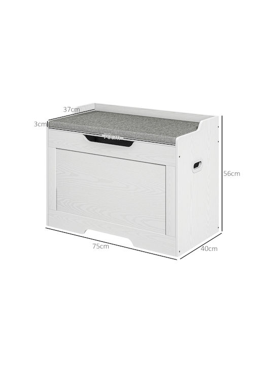 Storage Cabinet Made of Wood and Fabric M75xW40xH56 cm