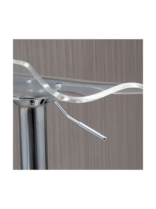Stool Bar with Back & Adjustable Height Transparent 2pcs
