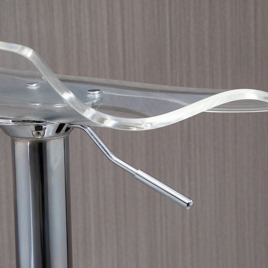 Stool Bar with Back & Adjustable Height Transparent 2pcs