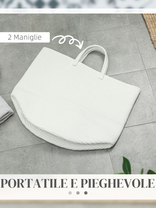HomCom Καλάθι Απλύτων Υφασμάτινο Πτυσσόμενο 36lt 38x38x45cm Μπεζ