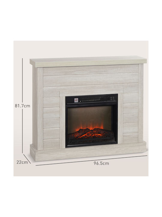 HomCom Επιδαπέδιο Ηλεκτρικό Τζάκι 1800W 96.5x22cm