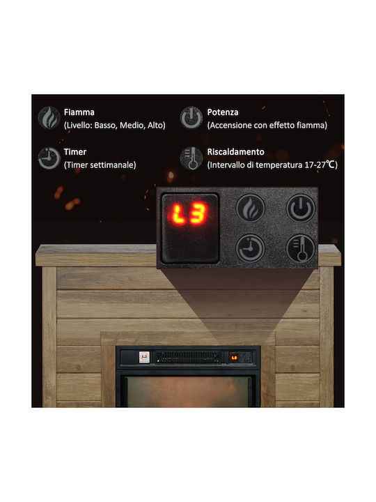 HomCom Под Електрическа печка 1800W 96.5x22см
