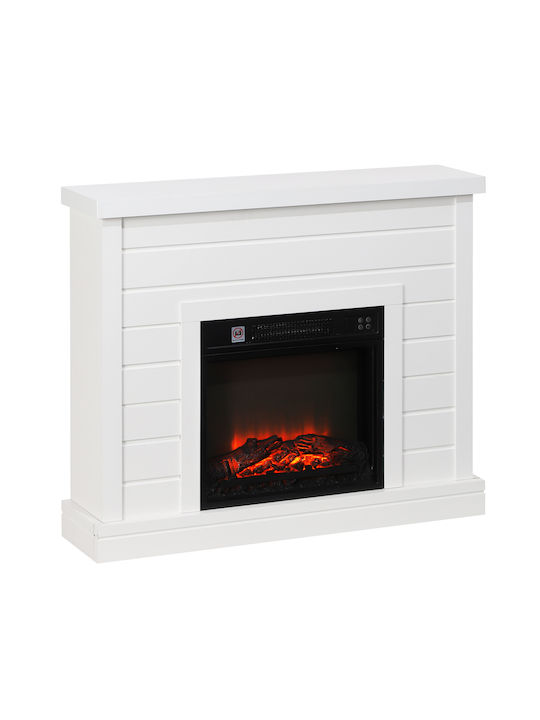 HomCom Под Електрическа печка 1800W 96.5x22см Бял